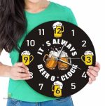 Accessoire de bar, horloge Beer O'Clock pour les fans de boissons