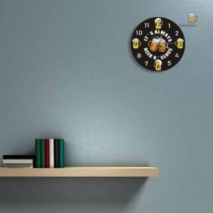 Horloge murale ludique, idéale pour la cuisine ou le salon sur le thème bière