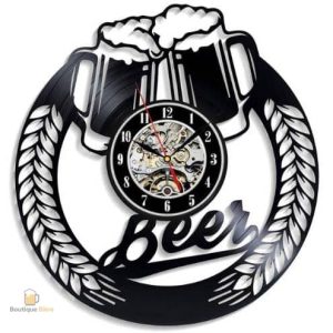 Horloge vinyle design bière pour les amateurs de boissons