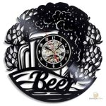 Horloge vinyle en forme de houblon pour les amateurs de bière