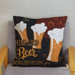 Housse de coussin chope pour décoration bière
