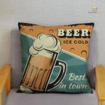 Housse de coussin pour décorations sur le thème de la bière