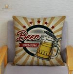 Coussin à motif bière pour soirées entre amis