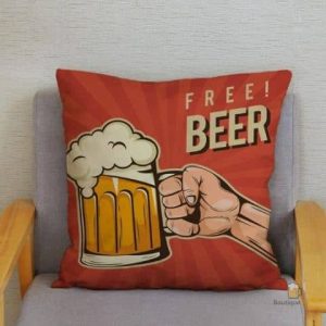 Housse de coussin pour soirées autour de la bière
