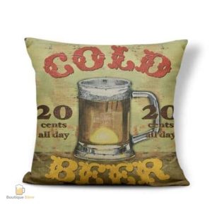 Coussins de bar avec motifs dédiés à la bière