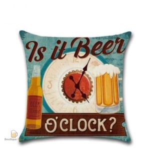 Coussins décoratifs avec messages humoristiques sur la bière