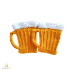 Jambières tricotées inspirées des chopes de bière