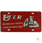 Plaque Métal Bière colorée pour décoration intérieure