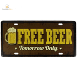 Plaque Métal Bière à message amusant pour bar
