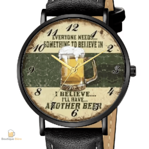 Montre Bière Bracelet Cuir design élégant et original