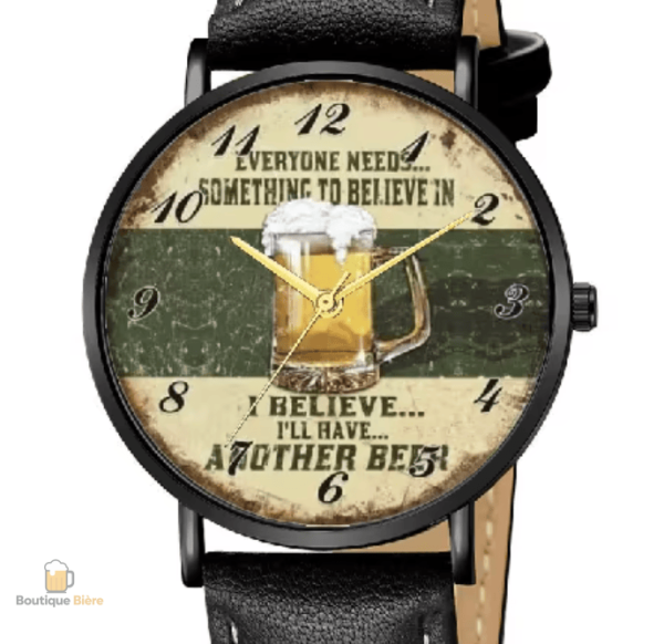 Montre Bière Bracelet Cuir design élégant et original