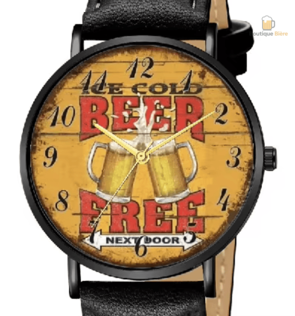 Montre Bière Bracelet Cuir Beer Free