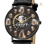 Montre Bière avec bracelet en cuir pour les amateurs de bière