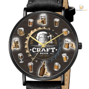 Montre Bière avec bracelet en cuir pour les amateurs de bière