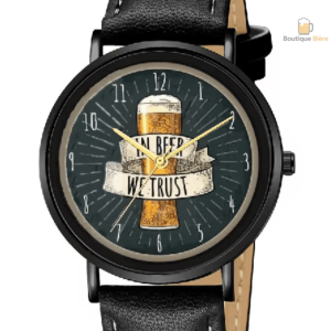 Montre Bière Bracelet Cuir In Beer We Trust