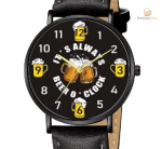 Montre Bière Bracelet Cuir It's Always Beer O'Clock