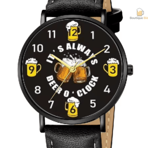 Montre Bière Bracelet Cuir It's Always Beer O'Clock