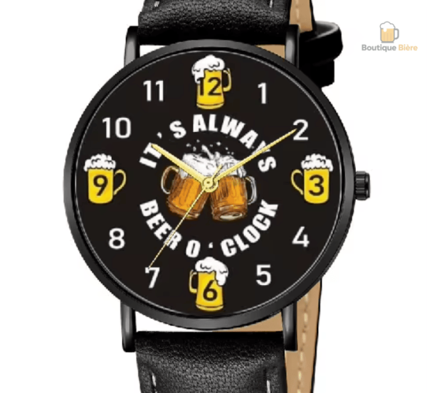 Montre Bière Bracelet Cuir It's Always Beer O'Clock
