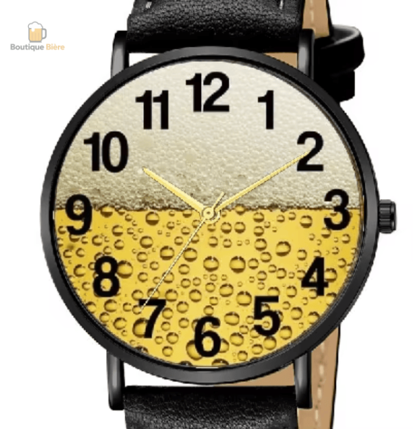 Montre cuir bière immersion au design unique