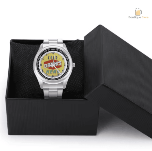 Montre design sur le thème de la bière et des boissons