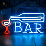Éclairage néon pour bar à vin, ambiance conviviale et festive