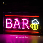 Néon LED Bar et chope de bière décorative