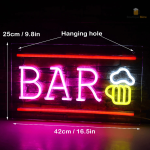 Néon lumineux pour bar, thème bière, ambiance festive