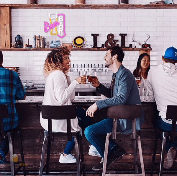 Néon LED pour bar, style bière vintage