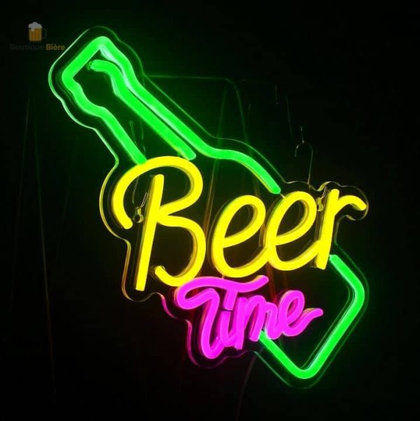 Néon décoratif Beer Time, ambiance conviviale