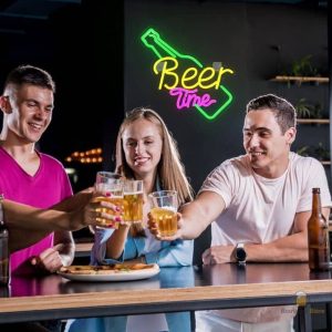 Lumière néon LED bière, accessoire de bar tendance