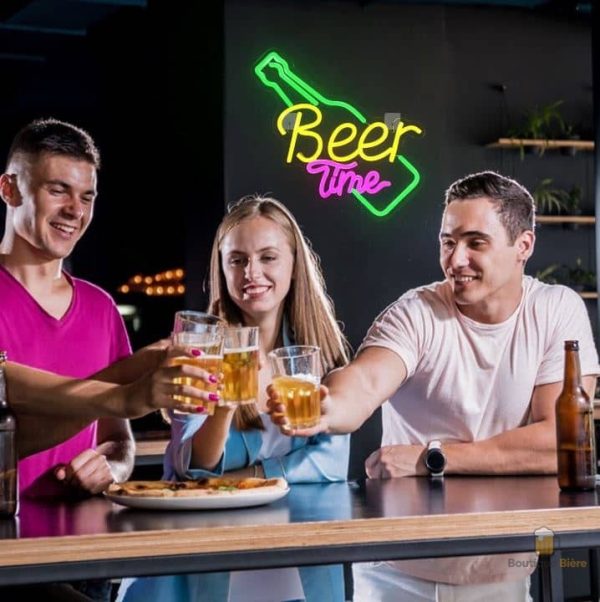 Lumière néon LED bière, accessoire de bar tendance