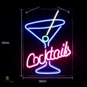 Éclairage néon bar avec design cocktails lumineux