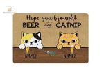 Tapis d'entrée unique, parfait pour les fans de bière et de félins