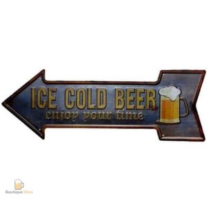 Panneau flèche indiquant "Cold Beer