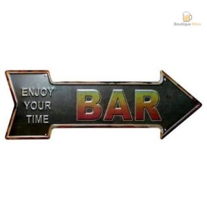 Panneau Flèche Bar - Enjoy Your Time en décoration de bar