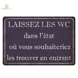 Plaque métal humour "Laissez les toilettes propres