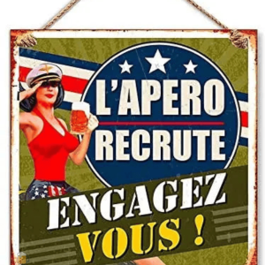 Plaque Métal L'Apéro Recrute pour amateurs de bière