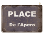 Plaque Métal Place De L'Apéro pour les amateurs de bière