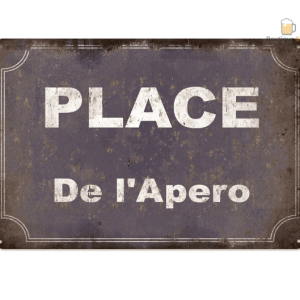 Plaque Métal Place De L'Apéro pour les amateurs de bière