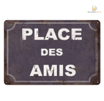 Plaque métal décorative "Place Des Amis" pour amateurs de bière