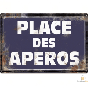 Plaque métal "Place Des Apéros" pour amateurs de bière