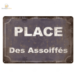 Plaque métal Place des Assoiffés pour amateurs de bière