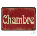 Plaque métal vintage pour décoration de chambre