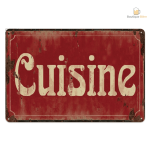 Plaque métal vintage pour décoration de cuisine