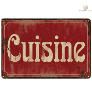 Plaque métal vintage pour décoration de cuisine