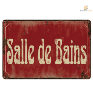 Plaque métal vintage pour décoration de salle de bains