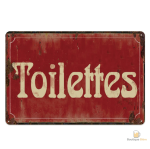 Plaque métal vintage pour toilettes