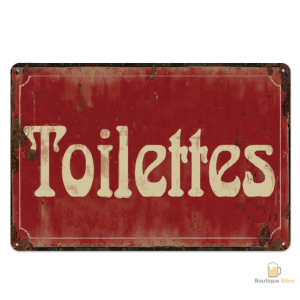 Plaque métal vintage pour toilettes