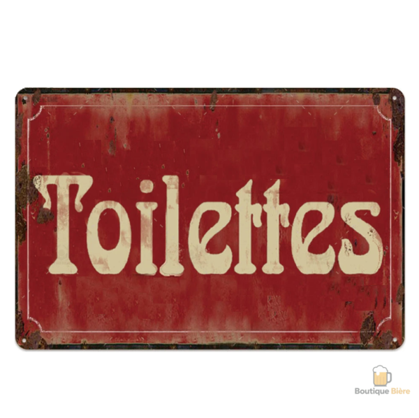 Plaque métal vintage pour toilettes