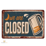 Plaque en métal pour bar à bière
